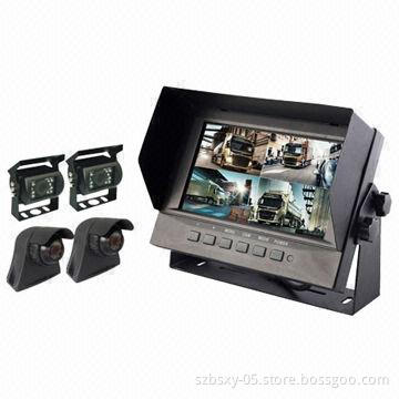 Hot Waterproof Car Reversing System with Digital LCD Quad Monitor & Car Backup Cameras